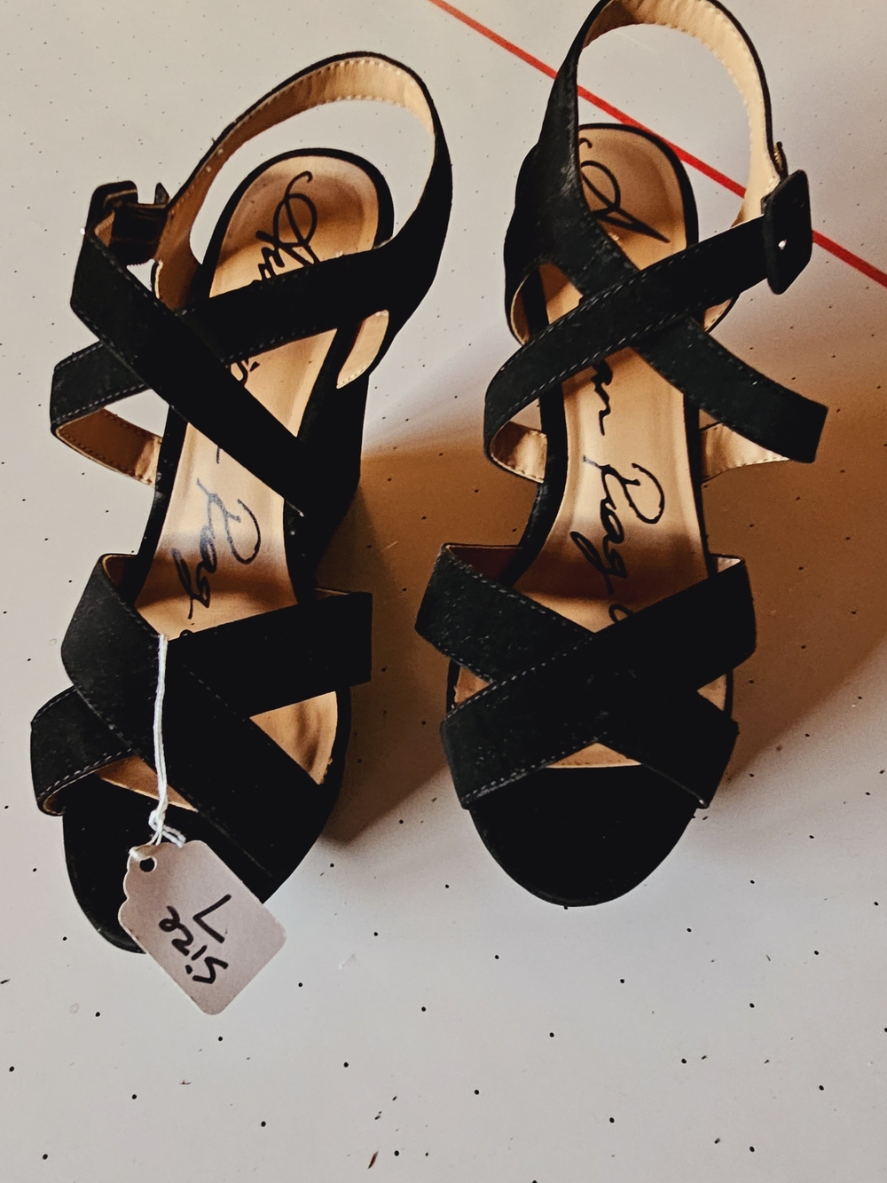 American Rag Black Crisscross Slingback Heels